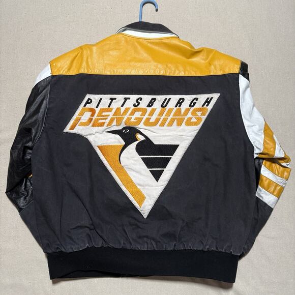 Jeff Hamilton Other - Vintage Jeff Hamilton NHL Pittsburgh Penguins Leather Varsity Jacket Large USA